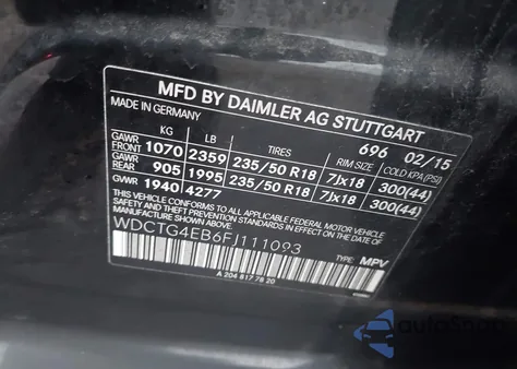 2015 Mercedes-Benz Gla 250 z USA, uszkodzony, nr VIN WDCTG4EB6FJ111093